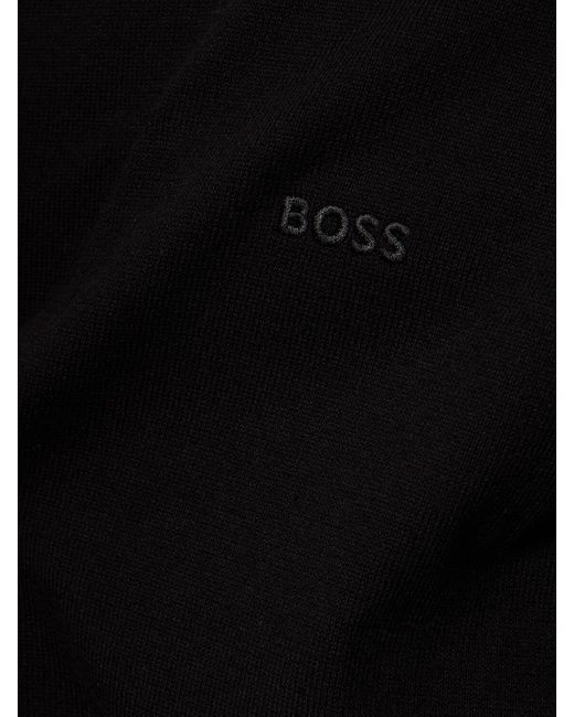 Suéter de punto de algodón Boss de hombre de color Black