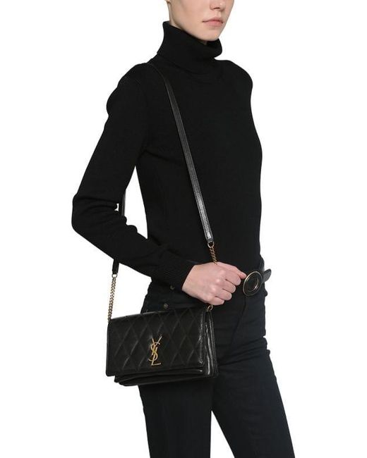 Saint Laurent Black Angie Quilted Shoulder Bag IUCN Water