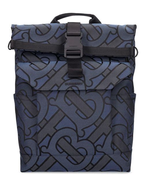 Burberry Blue Orville Tb Monogram Jacquard Backpack for men