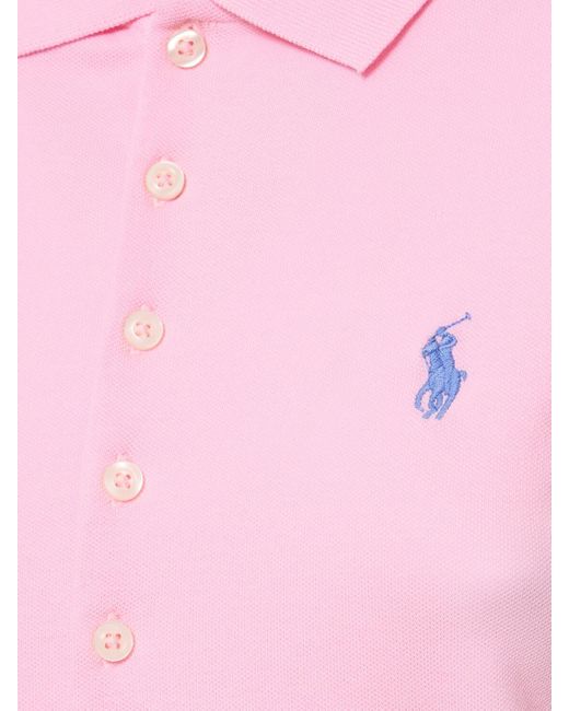 Polo julie in cotone stretch di Polo Ralph Lauren in Pink