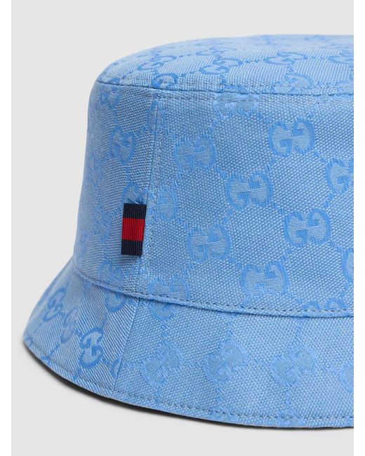 Cappello bucket in tessuto gg di Gucci in Blue