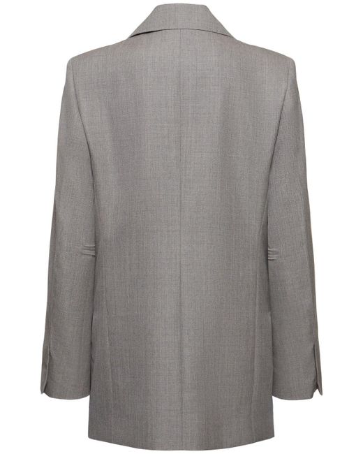 Veste cintrée en laine Victoria Beckham en coloris Gray