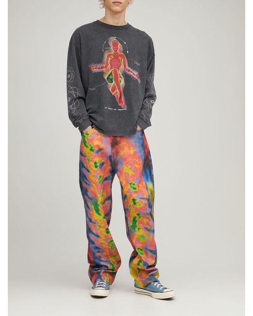 Denim Heatmap Skeleton Printed Jeans 
