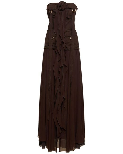 Vestito lvr exclusive in seta georgette di Blumarine in Purple