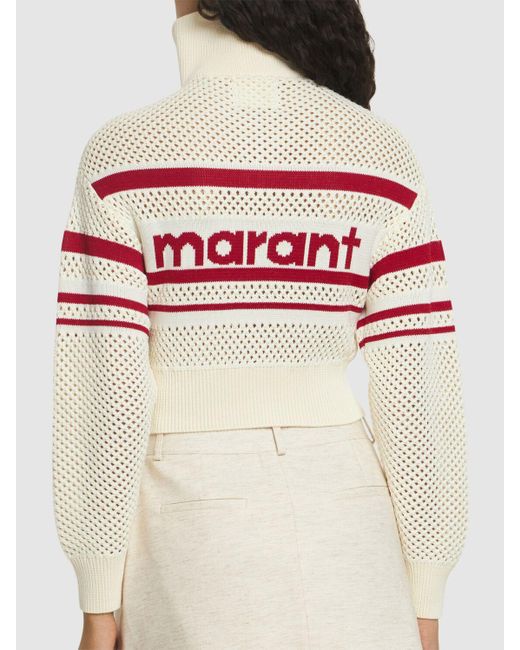 Isabel Marant Red Alec Zip-up Cotton Blend Sweatshirt