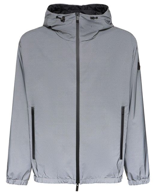 Sautron tech fishnet print jacket di Moncler in Gray da Uomo