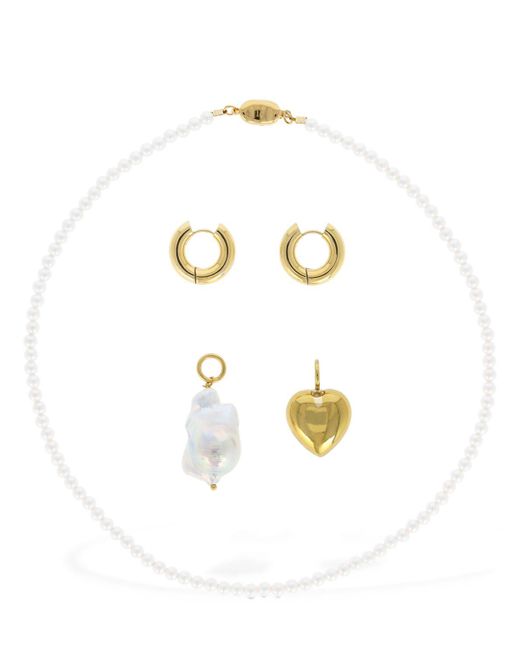 Timeless Pearly White Holiday Box W/necklace & Earrings