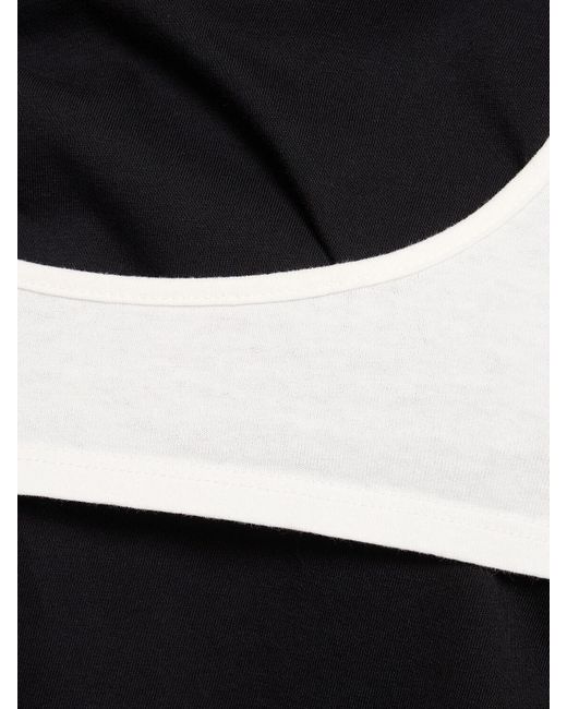T-shirt in jersey di cotone / reggiseno di MM6 by Maison Martin Margiela in Black
