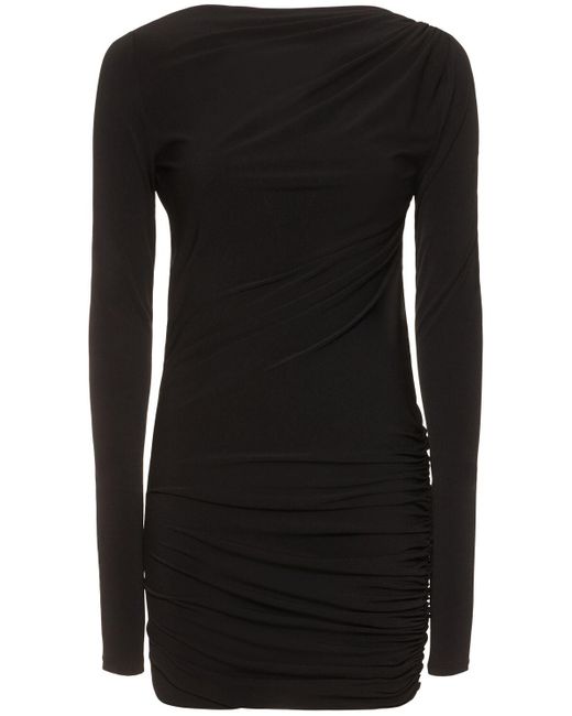 ANDAMANE Black Sophie Open Back Jersey Mini Dress