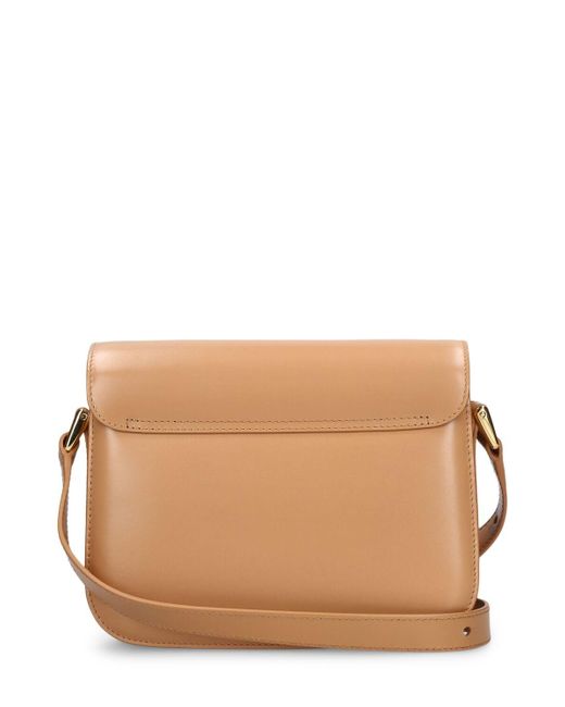 A.P.C. Brown Small Grace Leather Shoulder Bag