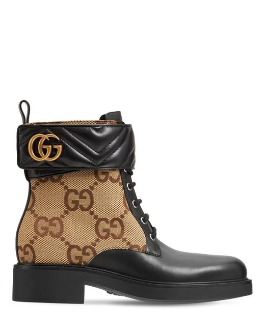 Stivaletti Marmont In Tela E Pelle 40mmGucci in Tela di colore Nero | Lyst