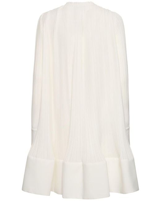 Robe courte évasée en viscose à plis Lanvin en coloris White