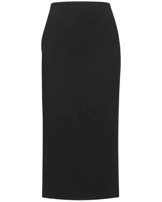 GIUSEPPE DI MORABITO Cady Envers Satin Midi Skirt W/ Slit in Black | Lyst