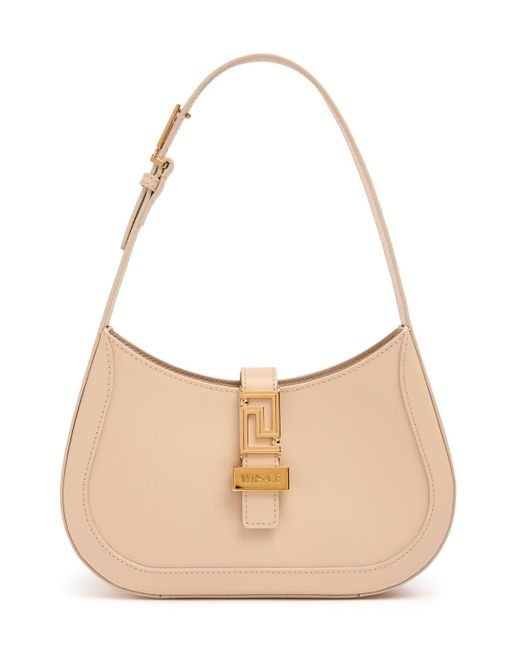 Versace Natural Small Greca Goddess Hobo Leather Bag