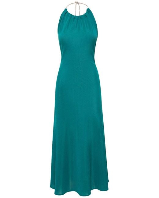 Alexandre Vauthier Green Viscose Knit Halter Neck Long Dress