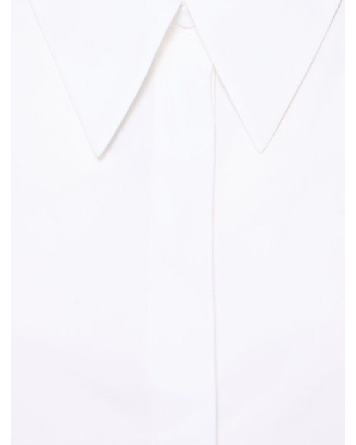 Jil Sander White Langes Hemd Aus Baumwollpopeline