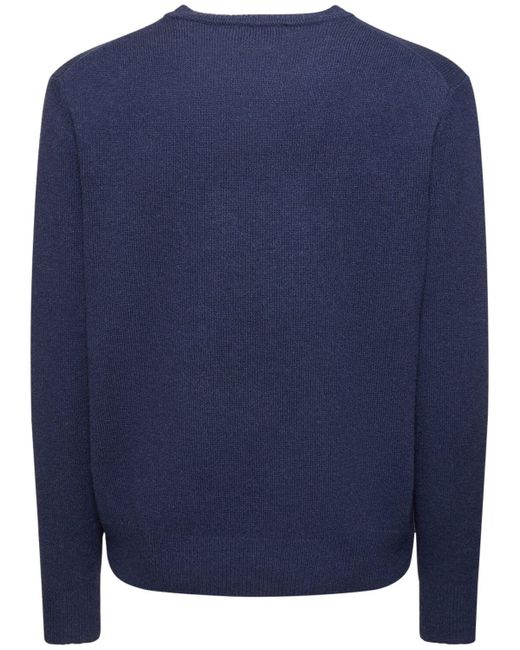 Vivienne Westwood Blue Logo Embroidery Mohair Knit Sweater for men