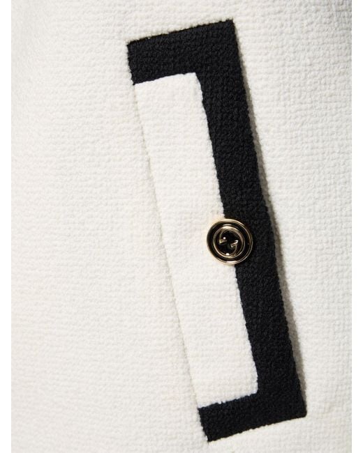 Gucci White Cotton Blend Tweed Jacket
