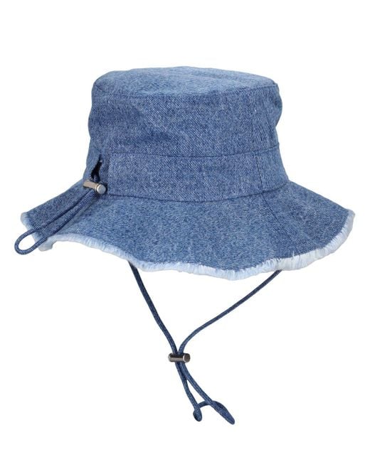 Chapeau en coton à logo le bob artichaut Jacquemus en coloris Blue