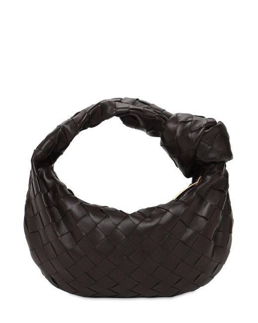 Bottega Veneta Black Mini Jodie Intrecciato Leather Top-handle Bag