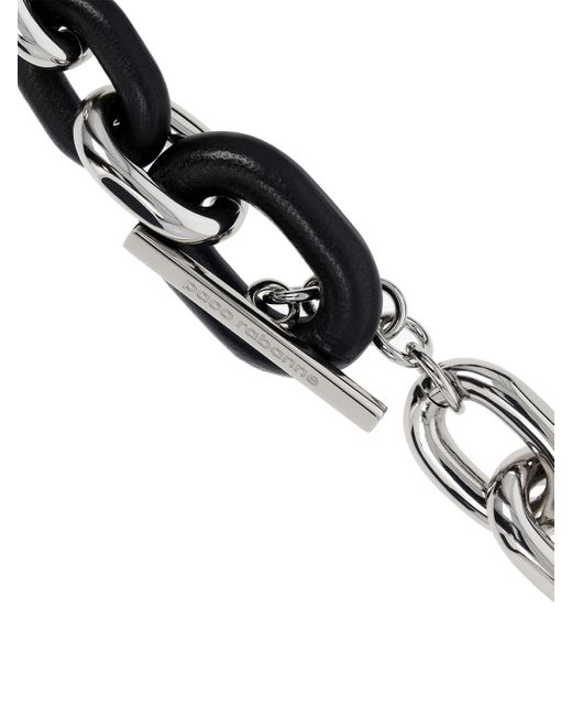 Rabanne Black Xl Link Leather Collar Necklace