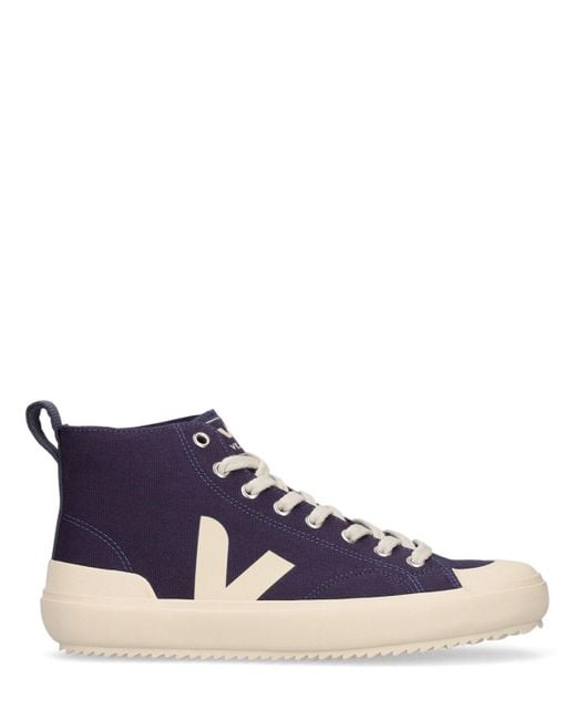 Veja Nova High Cotton Canvas Sneakers in Navy (Blue) | Lyst Canada