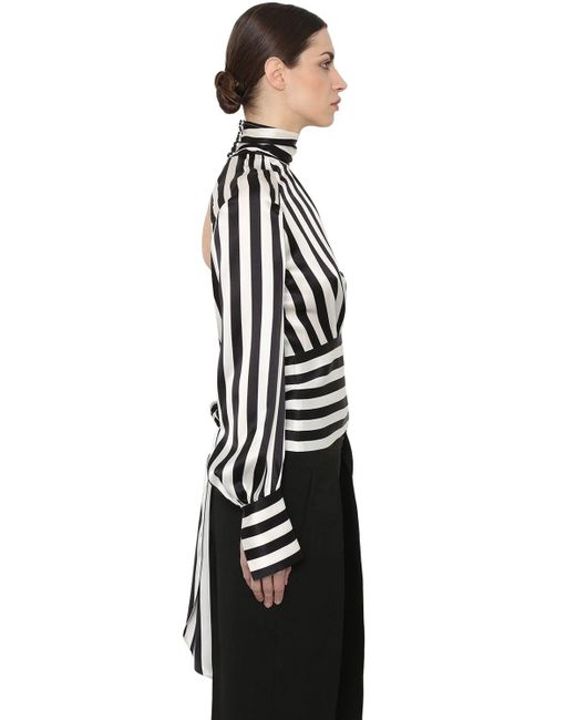 striped satin blouse