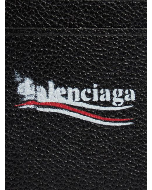 Balenciaga Black Cash Magnet Leather Card Holder for men