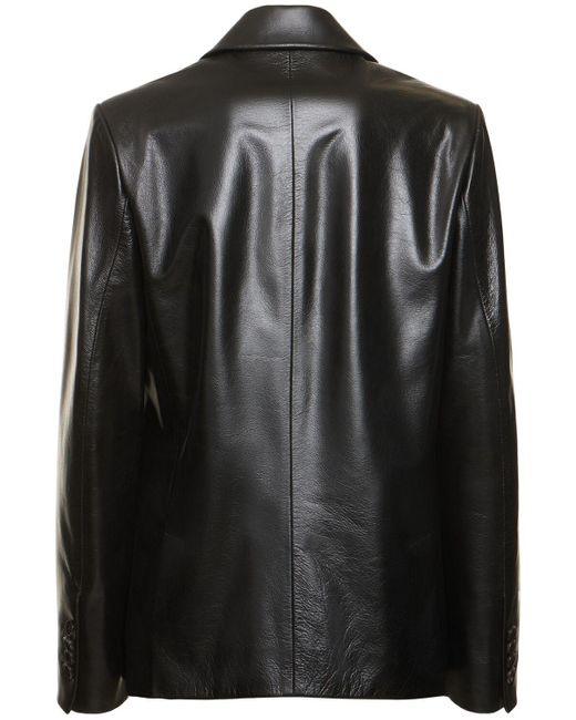 Bally Black Leather Blazer Jacket