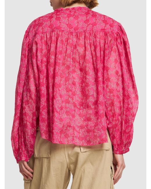 Isabel Marant Pink Salika Floral Cotton Buttoned Shirt