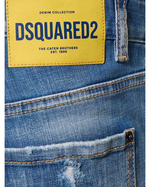 Jeans larghi vita media roadie distressed di DSquared² in Blue