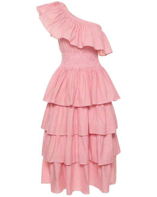 Maria de la Orden Carmen フリルポプリンドレス Pink