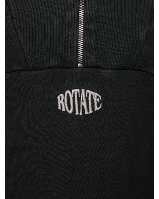 ROTATE BIRGER CHRISTENSEN Black Enzyme High Neck Cotton Sweatshirt