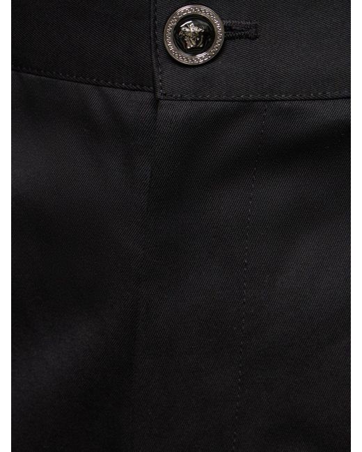 Pantalones cargo de gabardina de algodón Versace de hombre de color Black