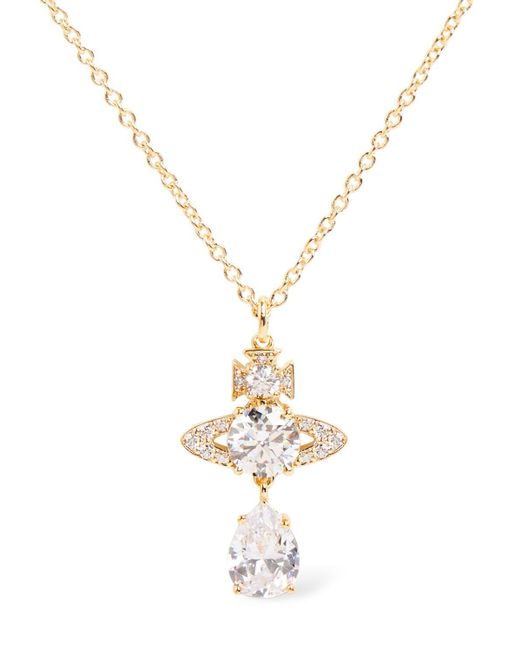 Vivienne Westwood Metallic Ise Crystal Drop Necklace