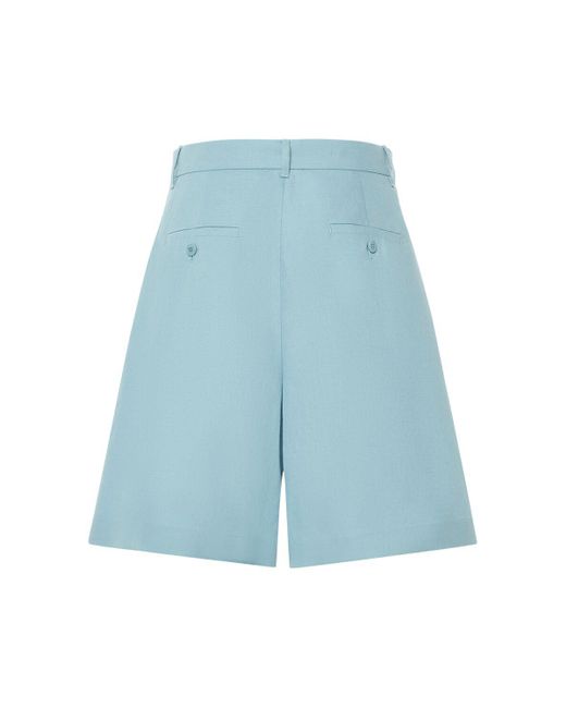 Shorts de lona de lino y algodón Weekend by Maxmara de color Blue