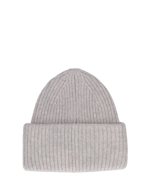 Acne Gray Pansy Face Wool Beanie for men