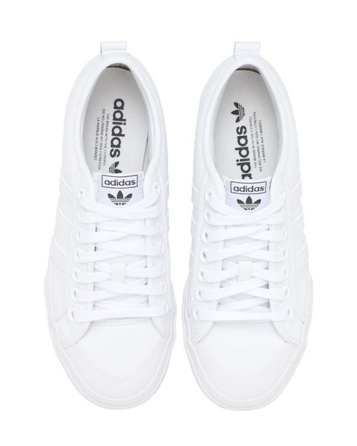 adidas Originals Nizza Leather Platform Sneakers in White - Lyst