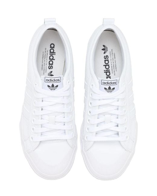 adidas Originals Nizza Leather Platform Sneakers in White - Lyst