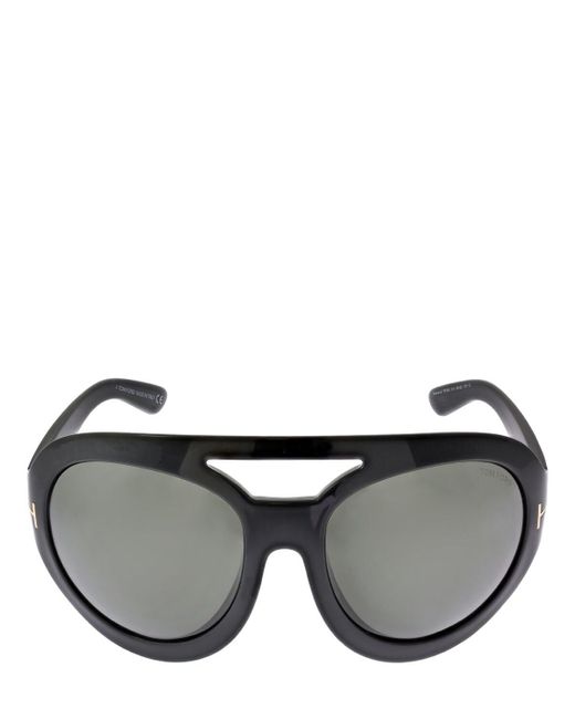 Tom Ford Black Serena Oversize Round Sunglasses