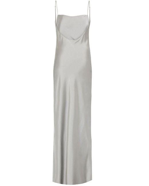 St. Agni White Silk Blend Maxi Slip Dress