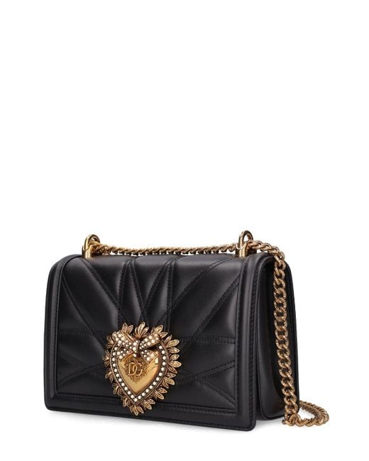 Dolce & Gabbana Gray Devotion Leather Shoulder Bag