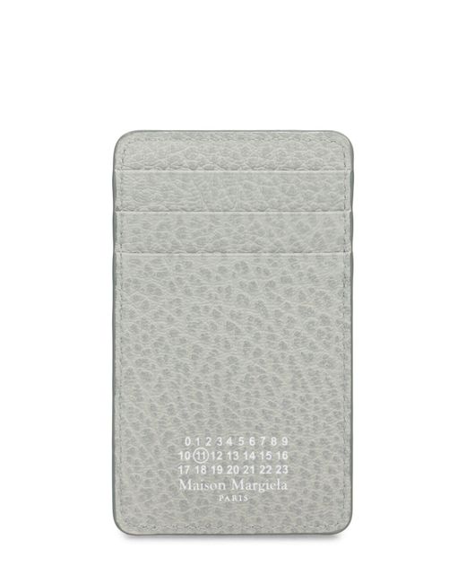 Maison Margiela Gray Grainy Leather Vertical Card Holder for men