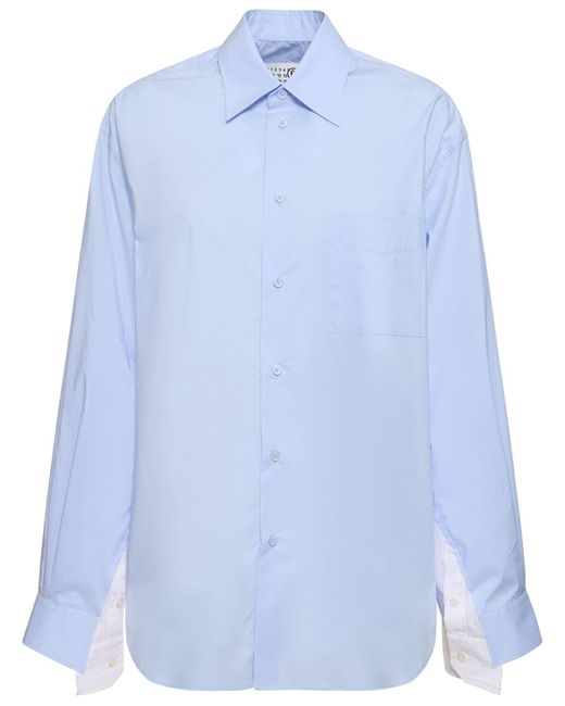 Camisa de popelina de algodón a rayas MM6 by Maison Martin Margiela de color Blue