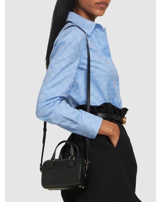Gucci Black Mini gg Leather Shoulder Bag