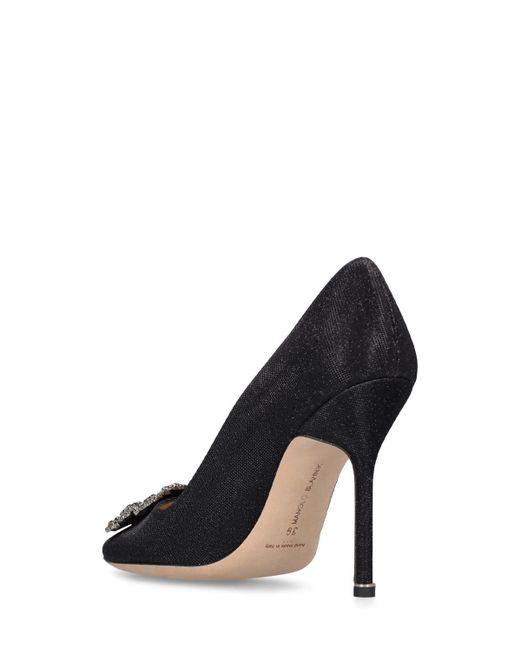 Manolo Blahnik Black 105Mm Hangisi Glitter Pumps