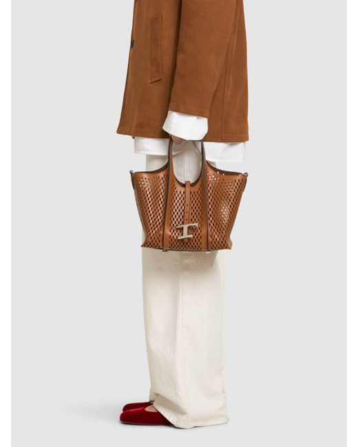 Femme Sac À Main Mini En Cuir Découpé Au Laser Fori Unique Tod's en coloris Brown