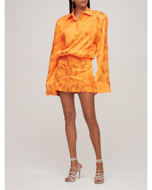 Vestito In Viscosa Jacquard Con LogoThe Attico in Materiale sintetico di  colore Arancione | Lyst