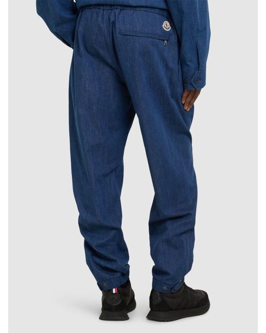 メンズ Moncler コットンブレンドデニムジョギングパンツ Blue