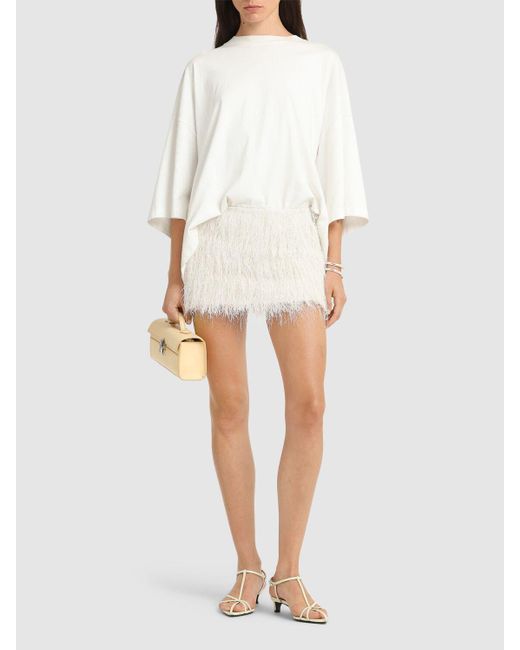 Entire studios Natural Micro Fringe Skirt